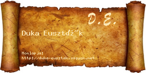 Duka Euszták névjegykártya